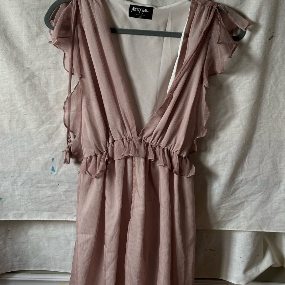 Nasty Gal Mauve Ruffle Dress